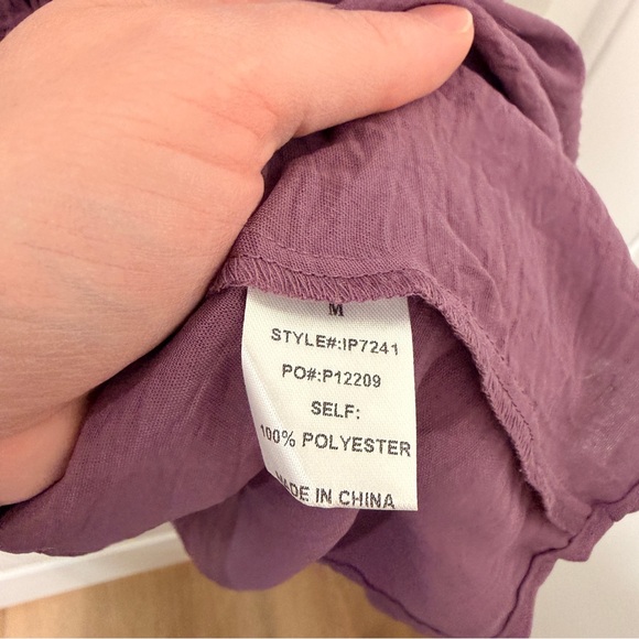 BiBi Purple Smocked Ruffle Tank Top - Picture 5 of 5